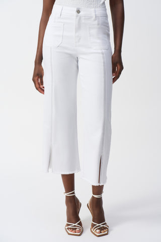 Gaucho Jeans With Embellished Front Seam