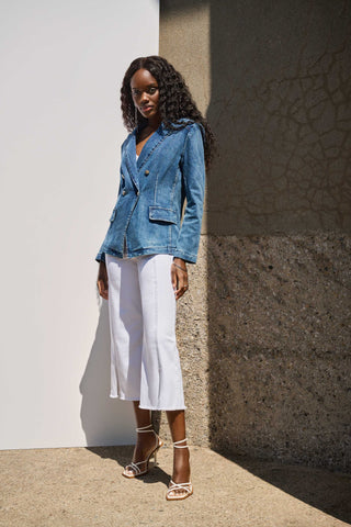 Gaucho Jeans With Embellished Front Seam