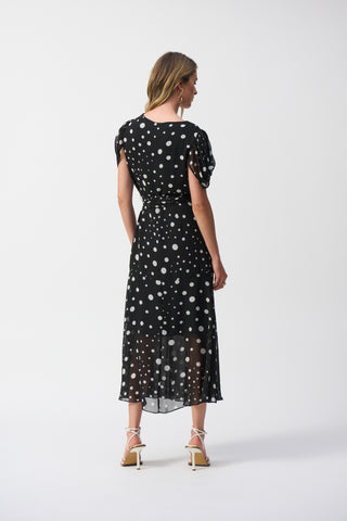 Polka Dot Print Wrap Dress