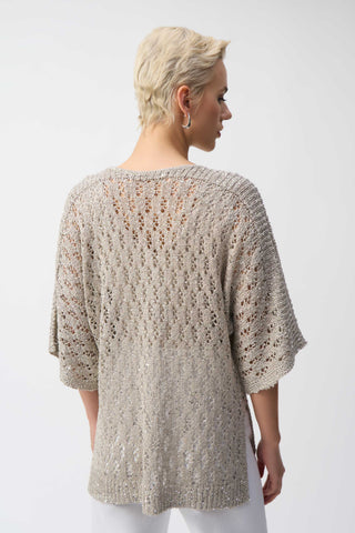 Pointelle Sweater Sequined Sweater