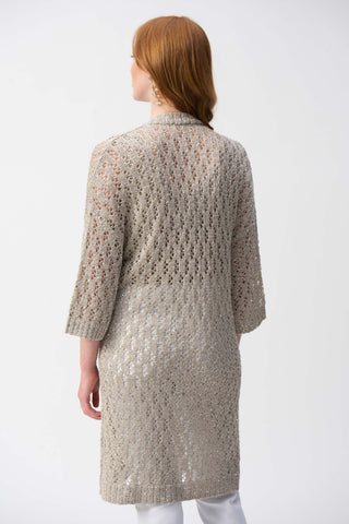 Pointelle Sweater Sequined Cardigan