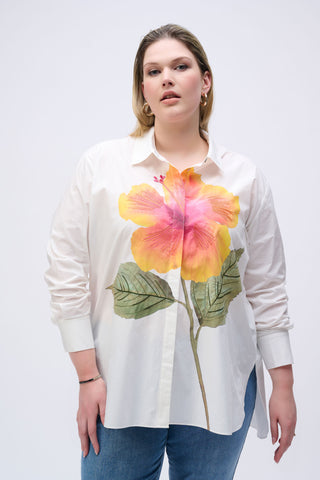 Embroidered Flower Cotton Shirt