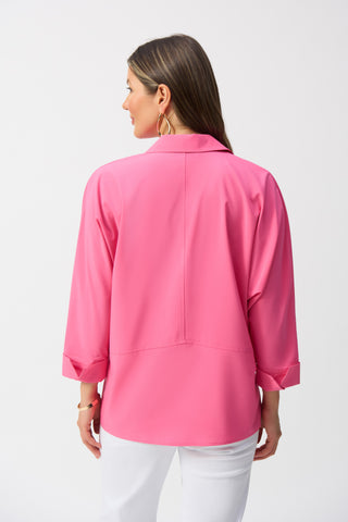 Poplin Boxy Shirt With Overlapping V-Neck