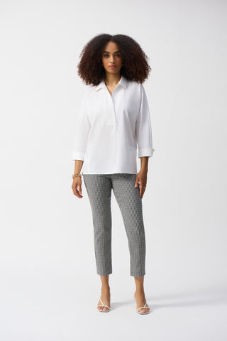 Poplin Boxy Shirt With Overlapping V-Neck