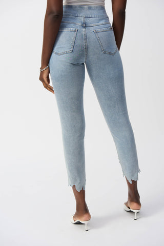 Slim Fit Pull-On Jeans With Cut Outs