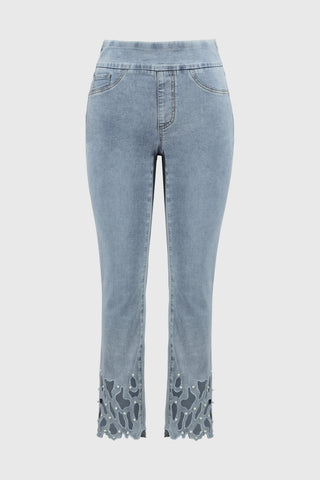 Slim Fit Pull-On Jeans With Cut Outs