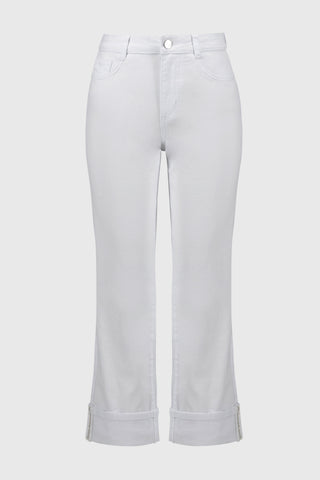 Slim Fit White Cropped Jeans