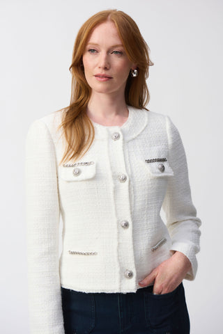 Bouclé Jacket with Chain Detail