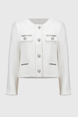 Bouclé Jacket with Chain Detail