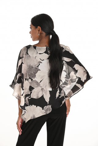 Floral Satin top With Necklace