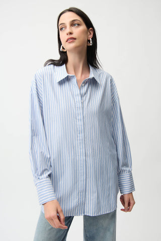 Stripe Print Boxy Blouse