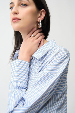 Stripe Print Boxy Blouse