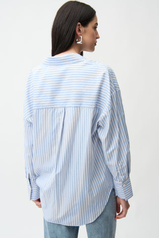 Stripe Print Boxy Blouse