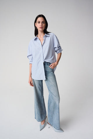 Stripe Print Boxy Blouse