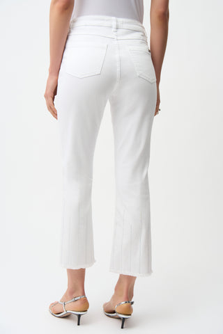 Straight Crop Jeans With Rhinestones