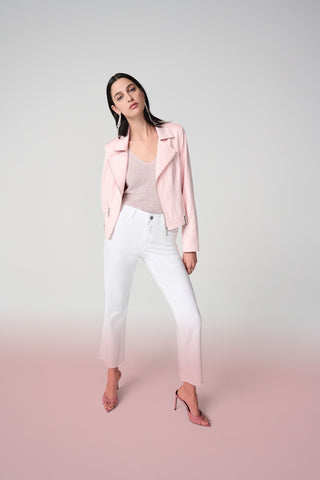 Straight Crop Jeans With Rhinestones